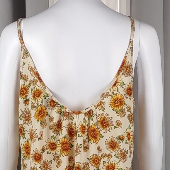 Forever 21 Sunflower Floral Mini Slip Dress Chiffon Style Size Small - Picture 5 of 11